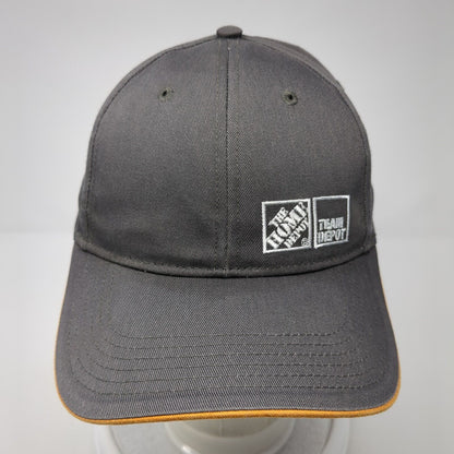 The Home Depot Strapback Hat Gray One Size Adjustable Embroidered