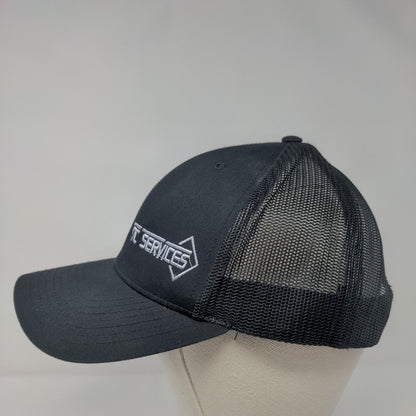 ITC Services Snapback Mesh Back Trucker Hat Black OSFA Richardson