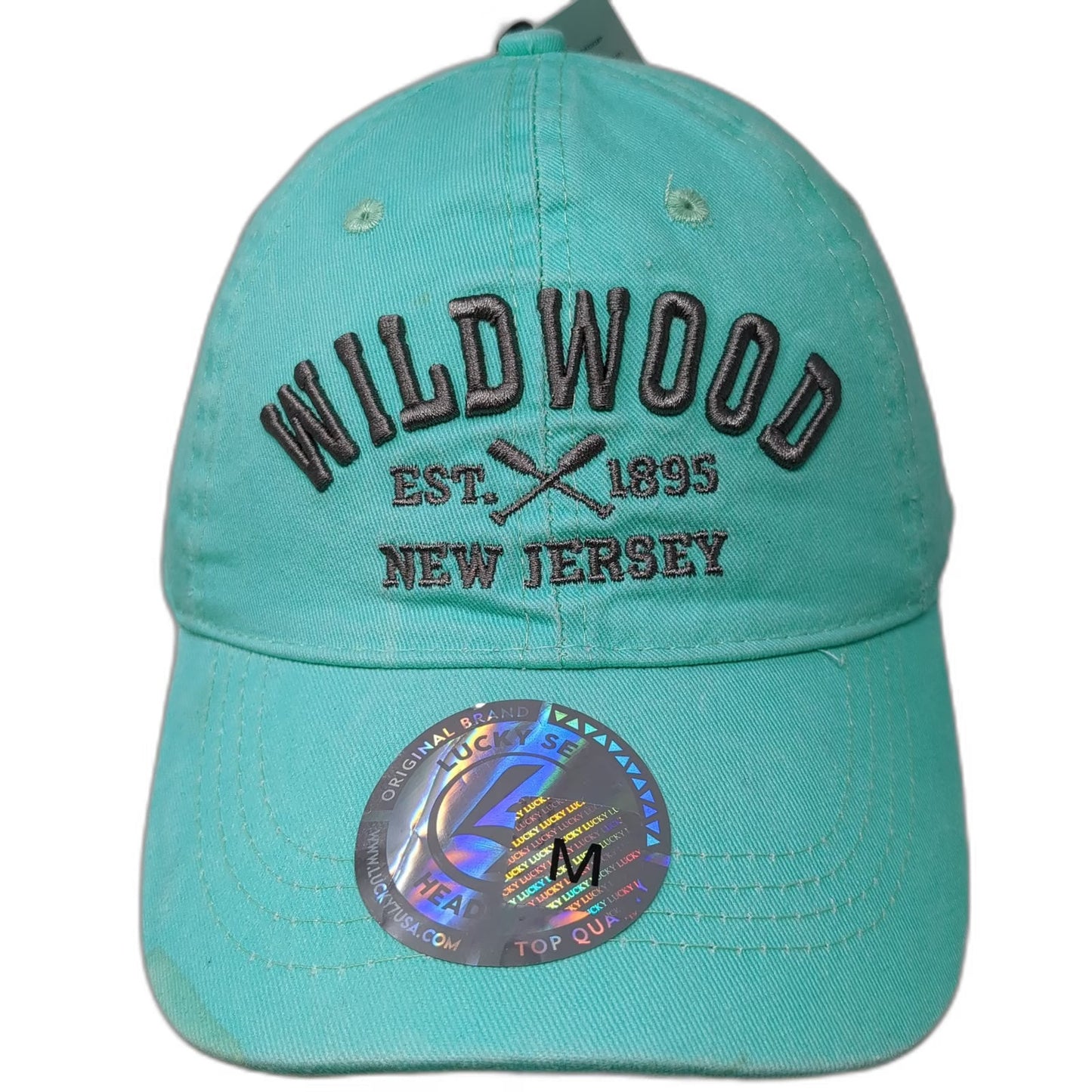 Lucky 7 Baseball Cap Blue Size M Wildwood New Jersey Embroidered Oars Hat