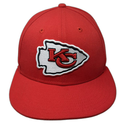 New Era Kansas City Chiefs NFL Red Snapback One Size Hat 9FIFTY Flat Brim White