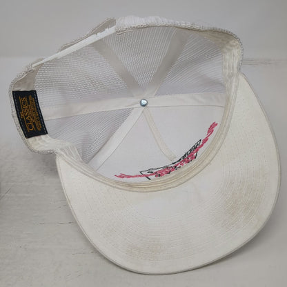 Western Threads White Trucker Hat One Size Playing Cards Mesh Snapback Flat Brim