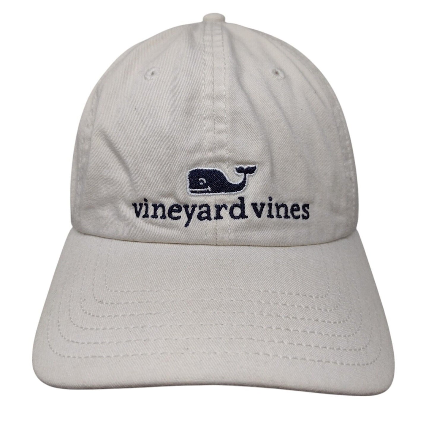 Vineyard Vines Whale Strapback Hat White One Size Adjustable Embroidered