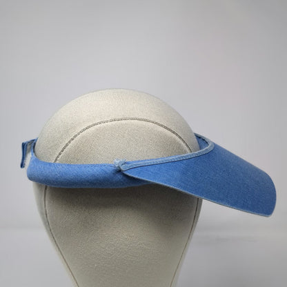 Take Two Visor Hat Blue One Size Denim Padded Roll Top Strapback Newport Beach