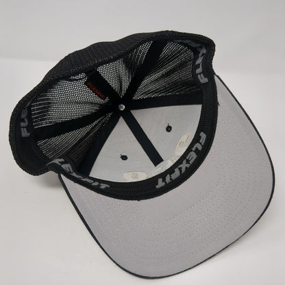 208 Fitted Trucker Hat Black S/M Flexfit Mesh Back Embroidered Port Authority
