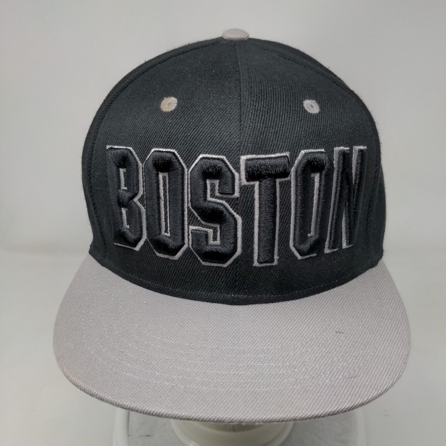 Boston Snapback Hat Black One Size Embroidered Colorblock Vent Holes