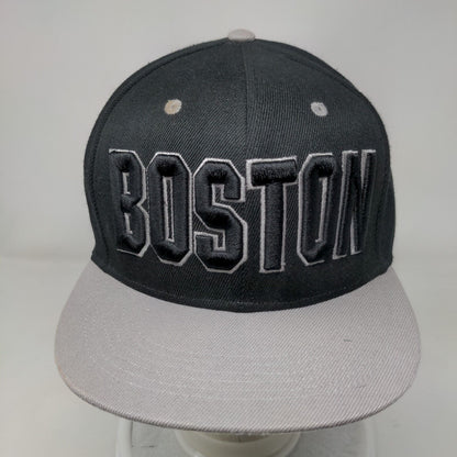Boston Snapback Hat Black One Size Embroidered Colorblock Vent Holes