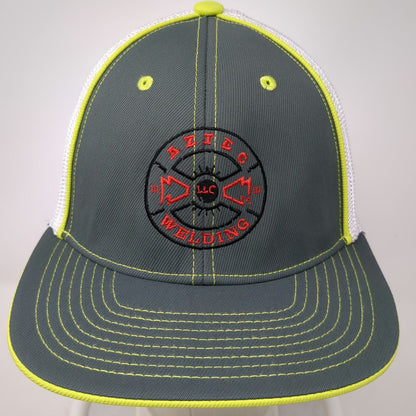 Pacific Headwear Baseball Cap Gray 8 Mesh Aztec Welding Fitted Yellow Stitch Hat