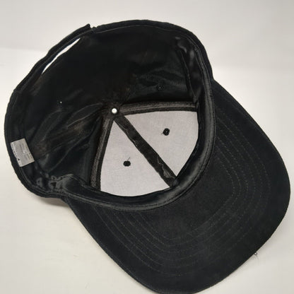 Unbranded Strapback Hat Black One Size Adjustable Vented Holes 6 Panel Blank