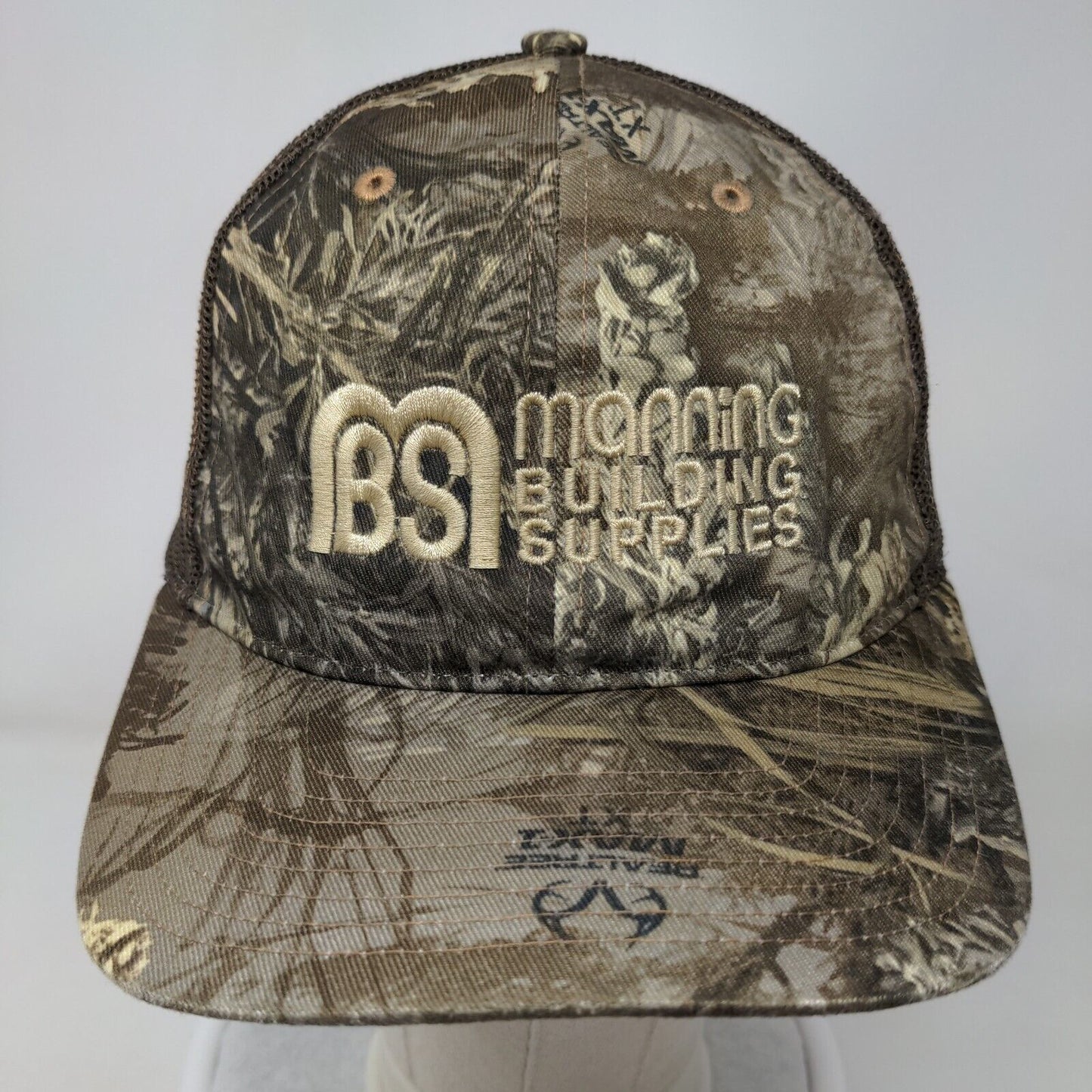 Manning Building Supplies Snapback Trucker Hat Camouflage One Size Mesh Back