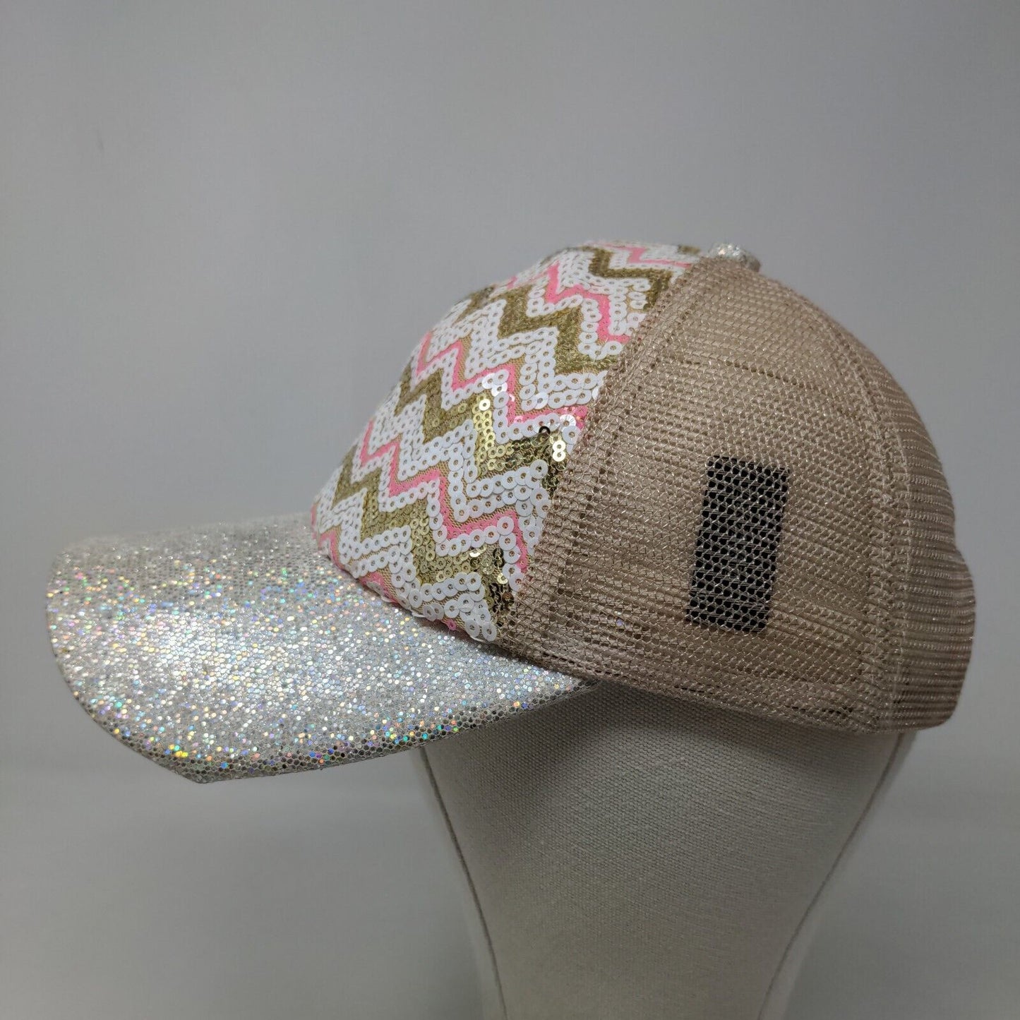 Unbranded Girl Snapback Mesh Back Hat Multicolor Adjustable 100% Polyester Bling