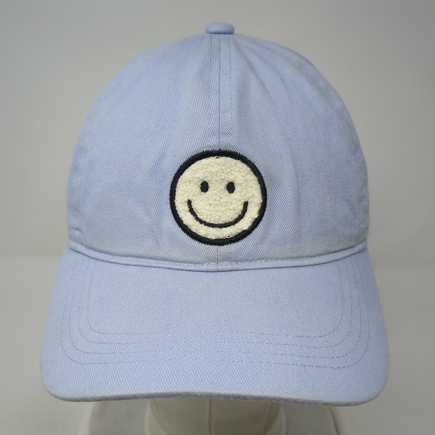 Smiley Face Slideback Hat Blue One Size Adjustable David And Young
