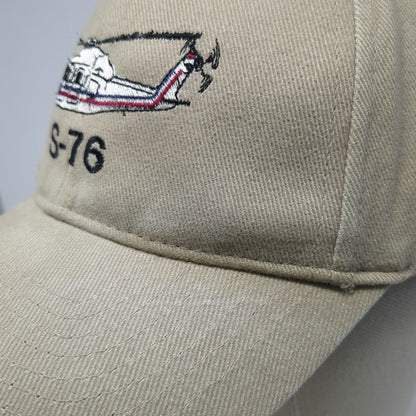 HeadShot Sikorsky S-76 Helicopter Beige One Size Baseball Cap Slideback Pin Hat