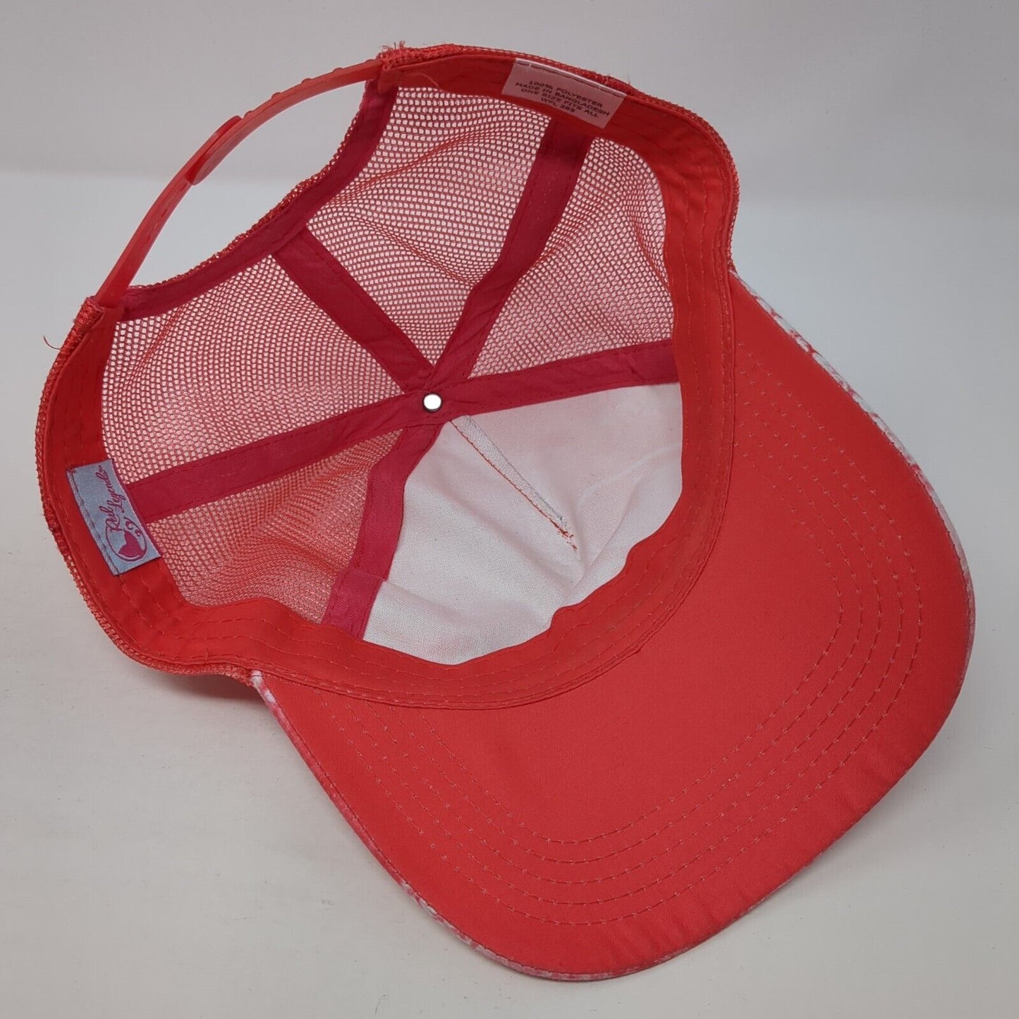 Reel Legends Snapback Trucker Hat Red One Size Adjustable 6 Panel Mesh Back
