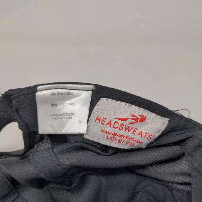 Headsweats 5 Panel Cap Black One Size Lightweight Breathable Blank Polyester