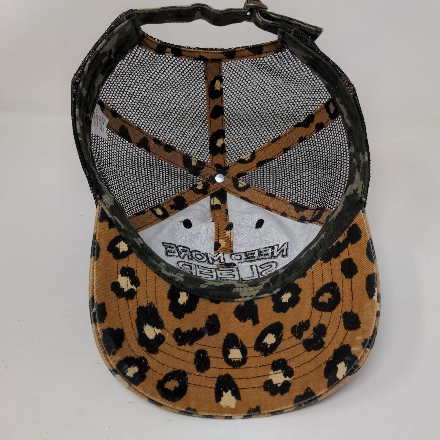 Need More Sleep Slideback Mesh Back Trucker Hat Multi OSFM Animal Print