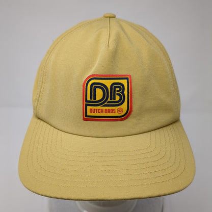 Dutch Bros Coffee Patch Snapback Hat Tan One Size Adjustable Vent Holes