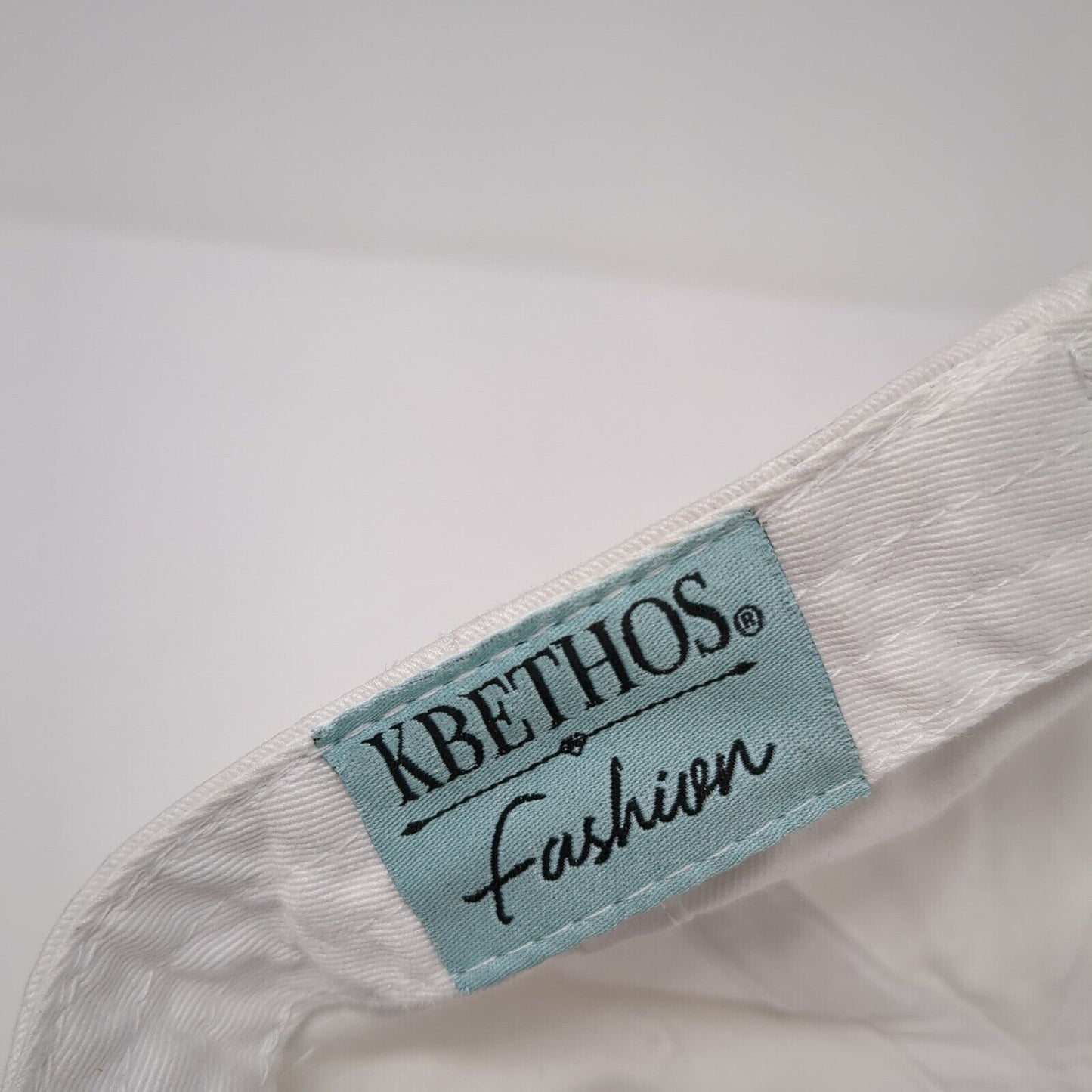 Rose Slideback Hat White One Size Adjustable Embroidered KB ETHOS Vintage