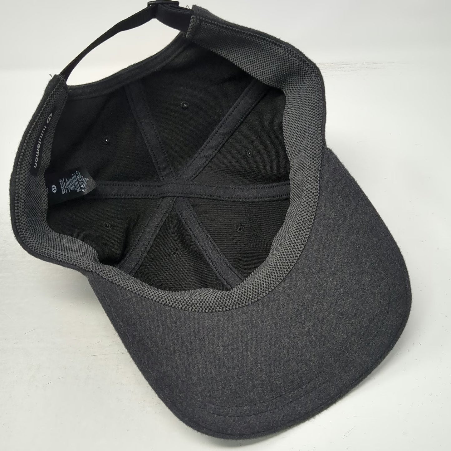 Lululemon Baseball Cap Gray One Size Wool Blend Slideback Hat Side Logo Textured