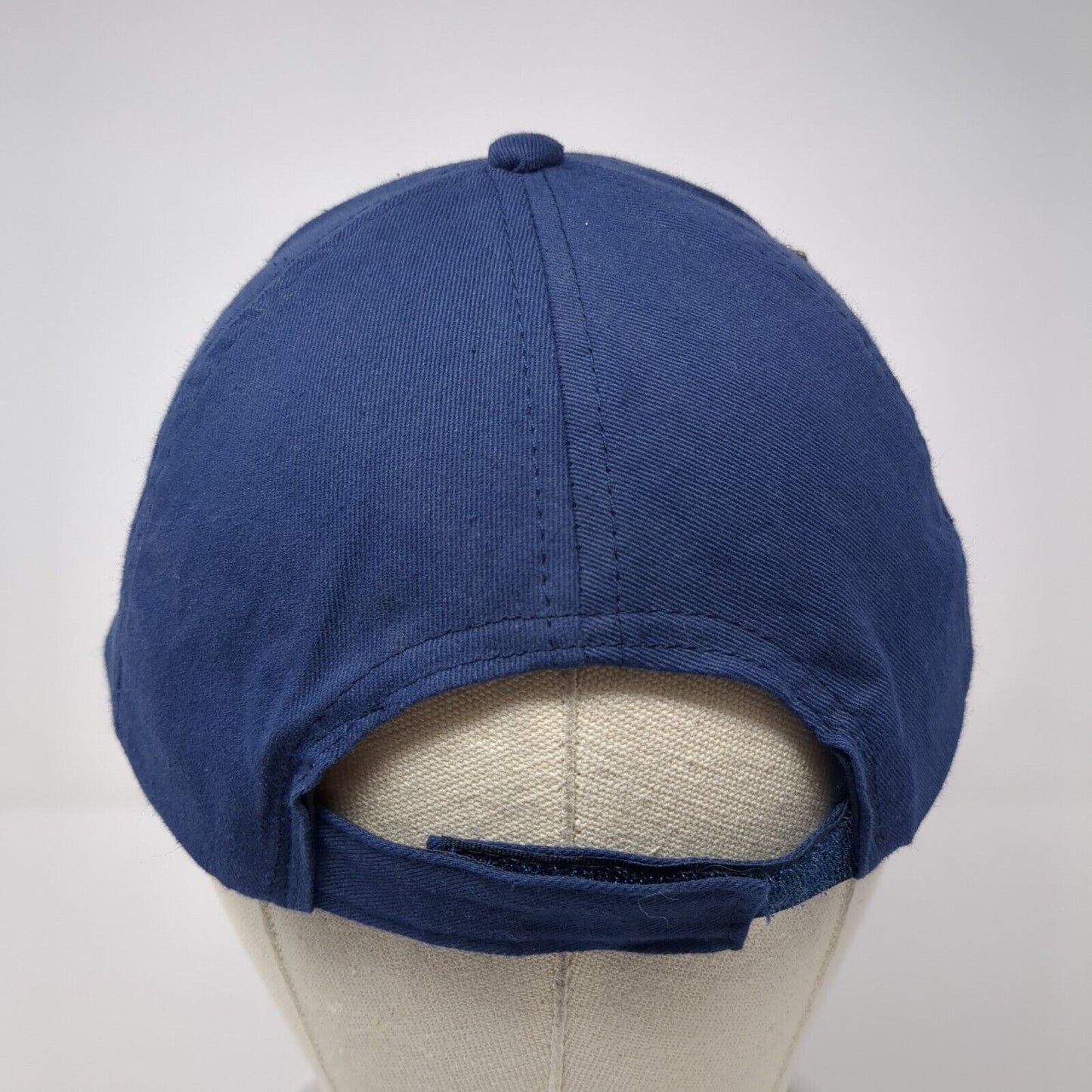 USA Rhinestone Studded Bling Strapback Hat Blue One Size Adjustable