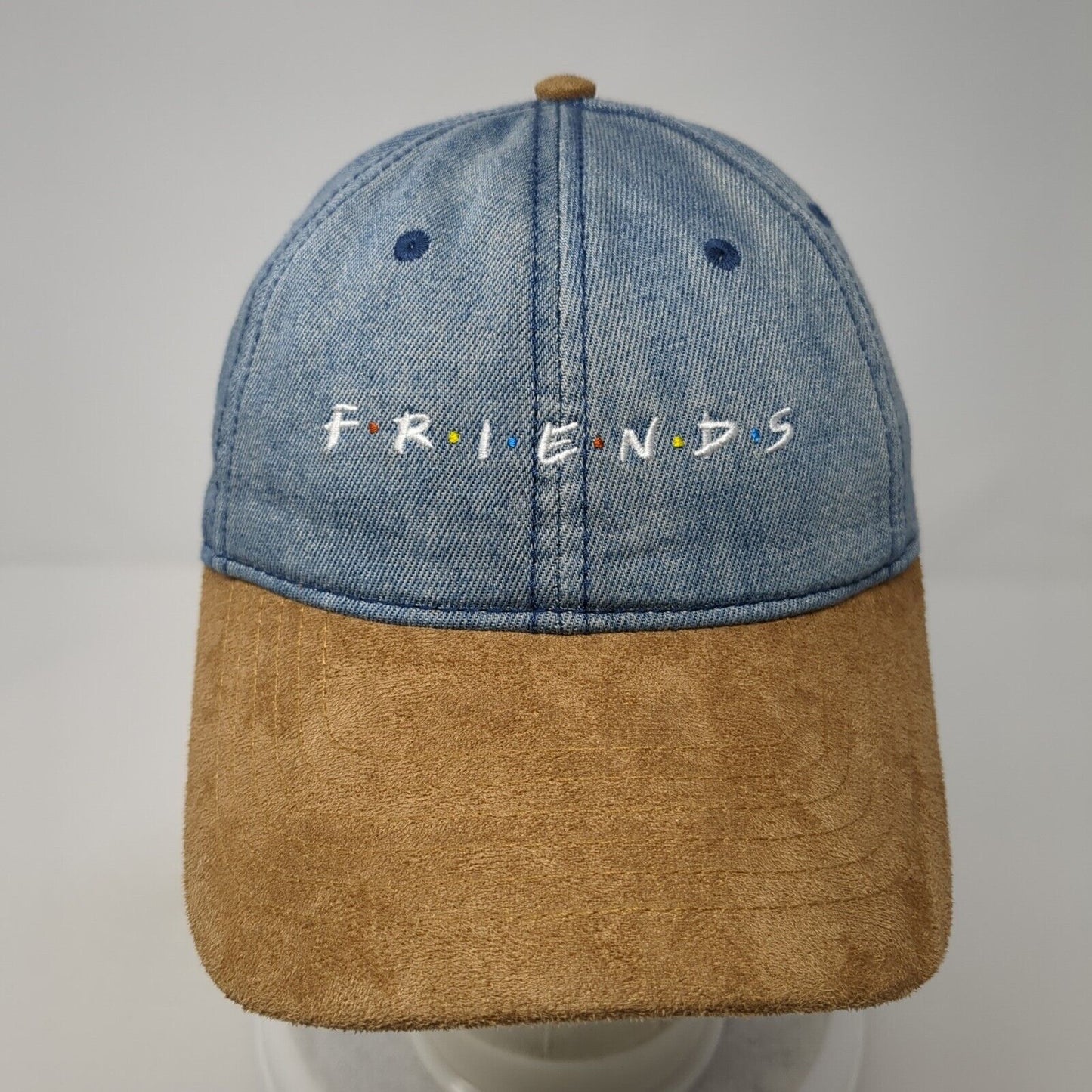 FRIENDS Slideback Hat Blue One Size Adjustable Embroidered Denim Warner Bros.
