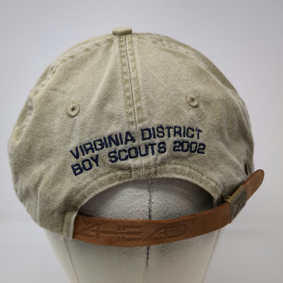 Ahead Baseball Cap Beige One Size Virginia Boy Scouts 2002 Bay Creek Leather Hat