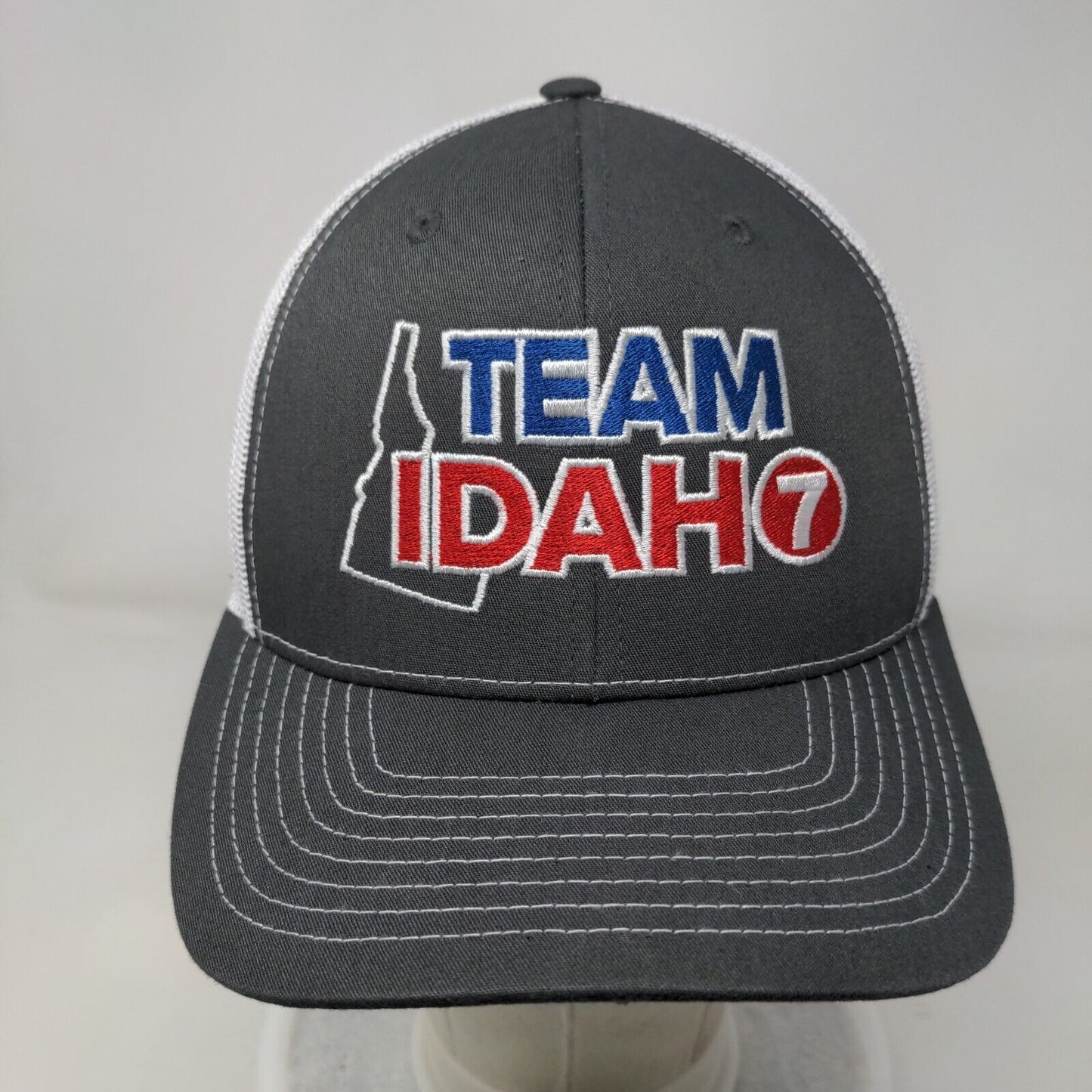 Team Idaho Snapback Mesh Back Trucker Hat Gray One Size Richardson