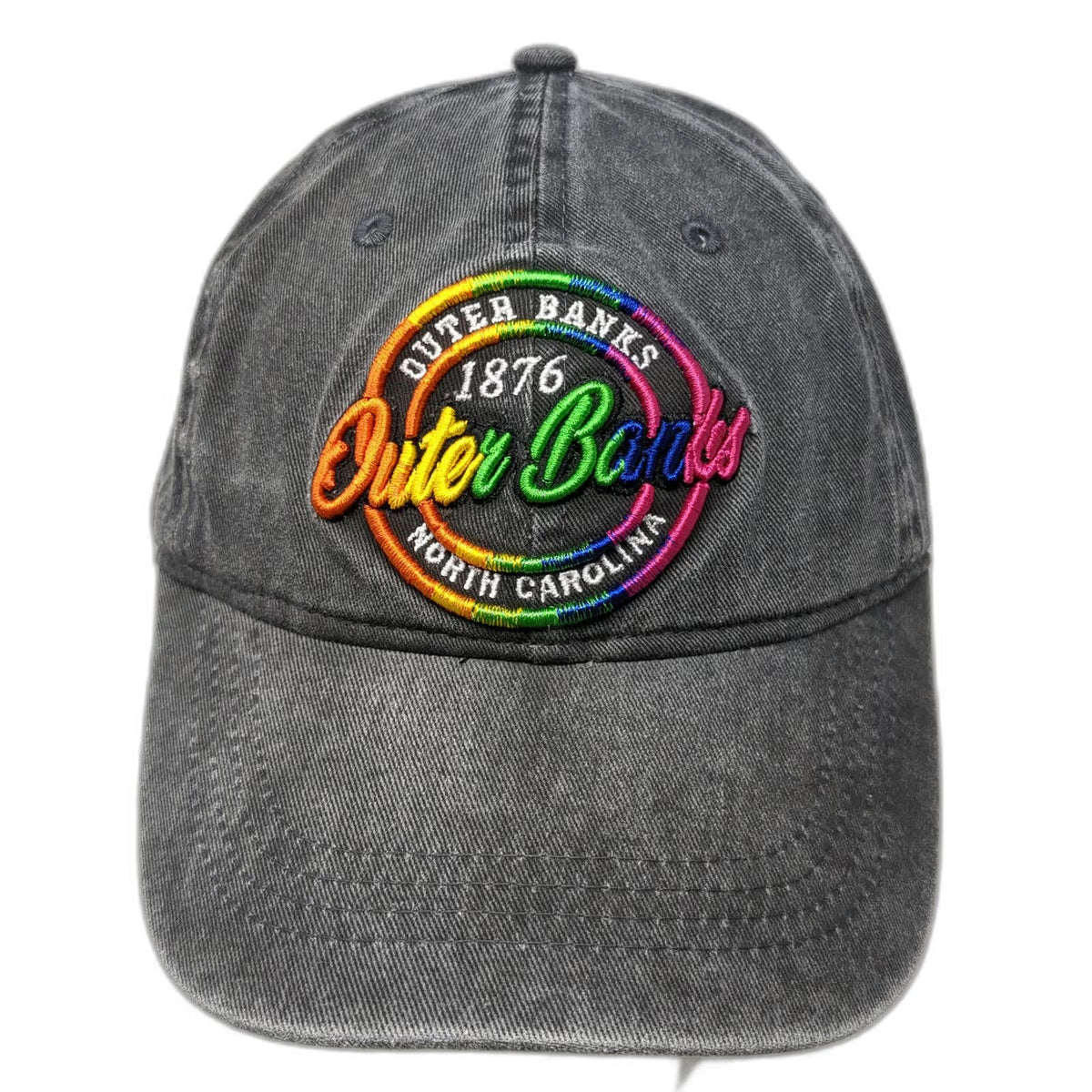 Sunsations Baseball Cap Gray One Size Outer Banks North Carolina Rainbow Hat