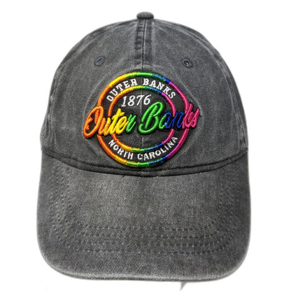 Sunsations Baseball Cap Gray One Size Outer Banks North Carolina Rainbow Hat