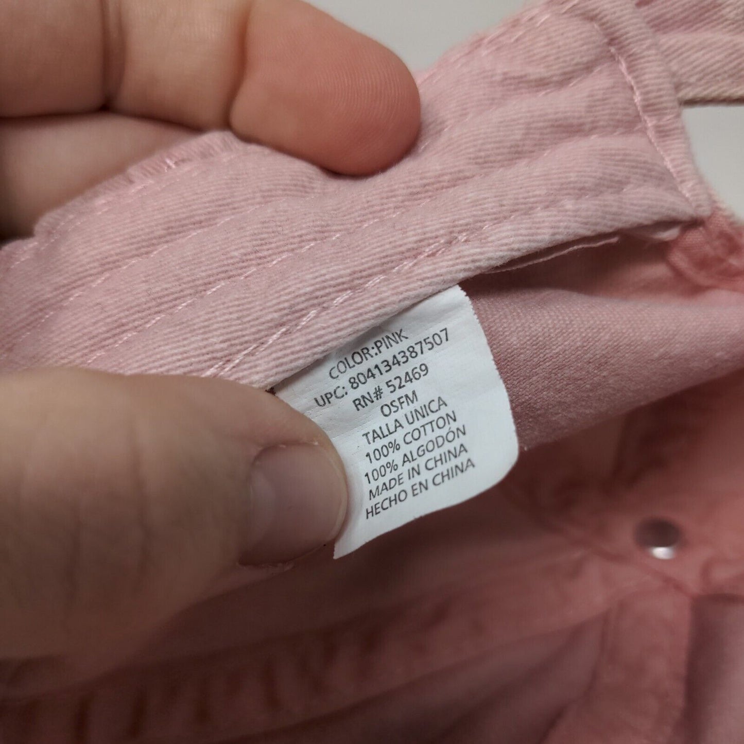 Unbranded Slideback Hat Pink OSFM Adjustable Vented Holes 6 Panel Blank