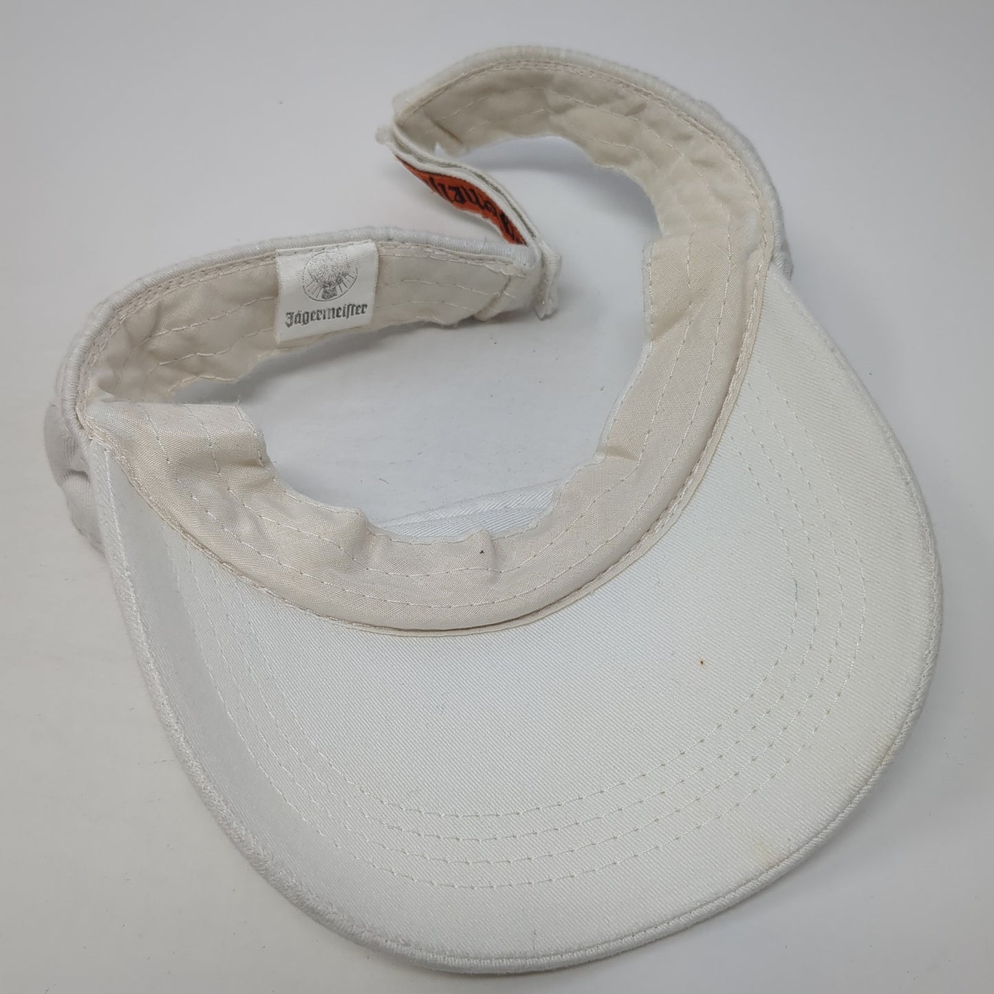 Jägermeister Sun Visor Cap White One Size Adjustable Strap Lightweight Cotton