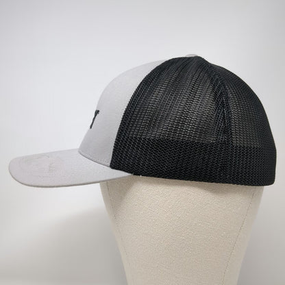 Port Authority Baseball Cap Gray Black Blue XL York Snowflake Mesh Flexfit Hat