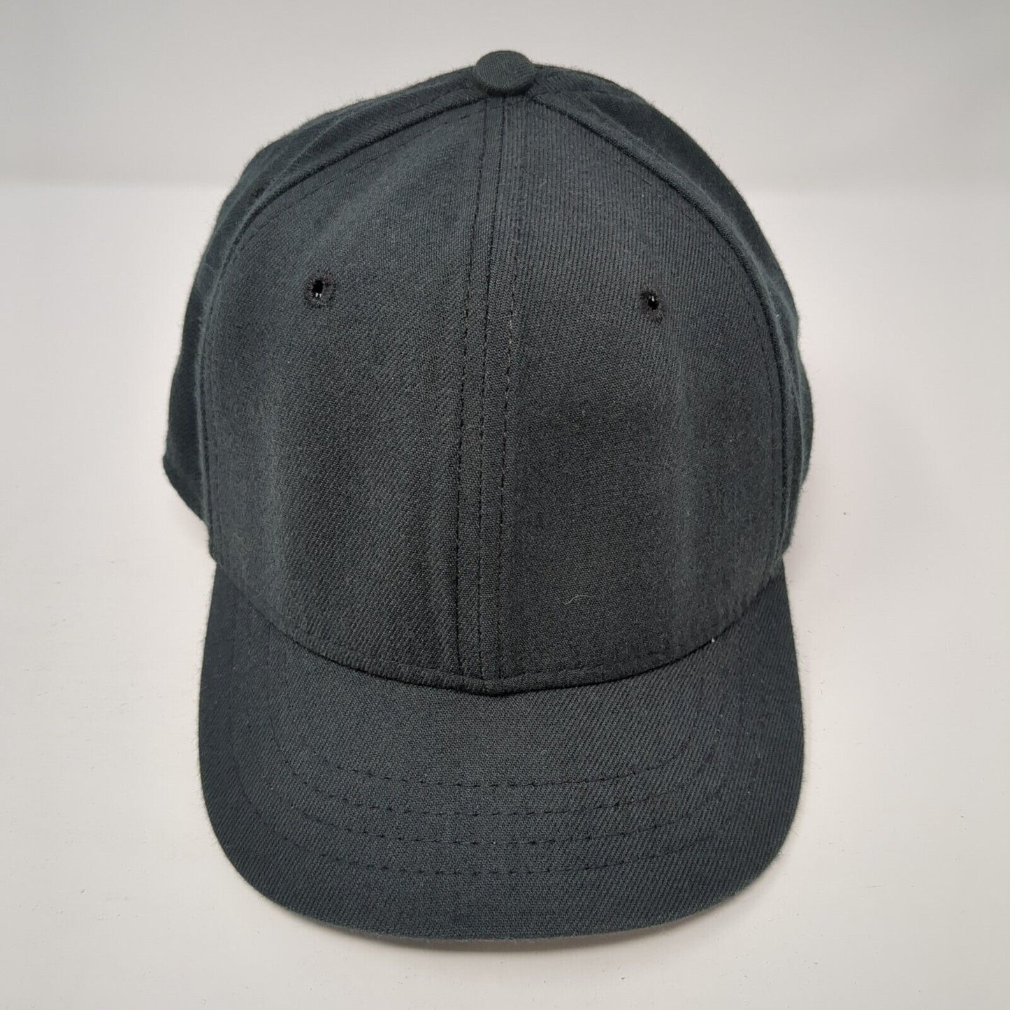 New Era Fitted Hat Blue 6 7/8 Solid Blank 6 Panel Vent Holes Outdoor