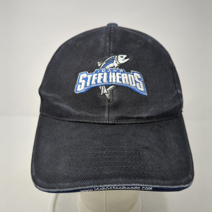 Idaho Steelheads Strapback Hat Black OSFA Embroidered Logo Destroyer Headwear