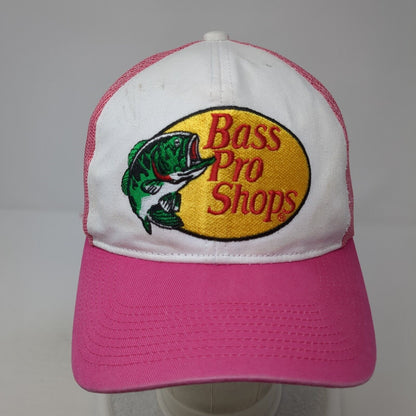 Bass Pro Shops Snapback Trucker Hat Pink OS Adjustable Mesh Back Gone Fishing