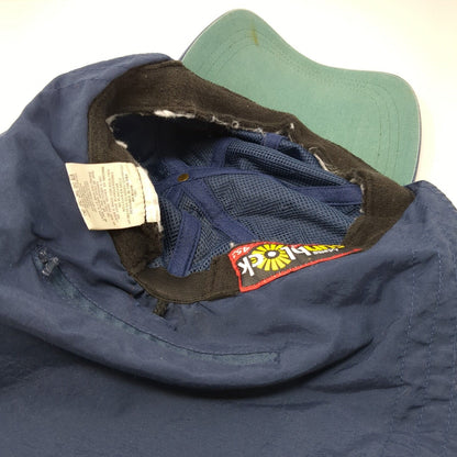 Adams Sunblock Trapper Hat Blue OS Neck Ear Flaps Adjustable Drawstring Blank