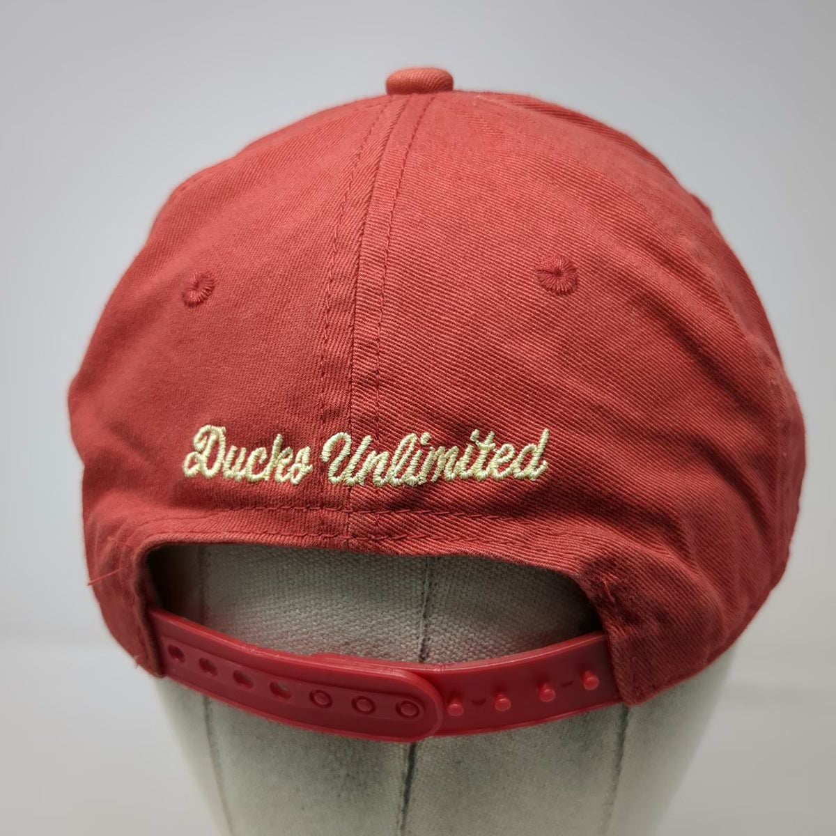 Ducks Unlimited Snapback Red One Size Embroidered Logo Curved Brim Outdoor Hat