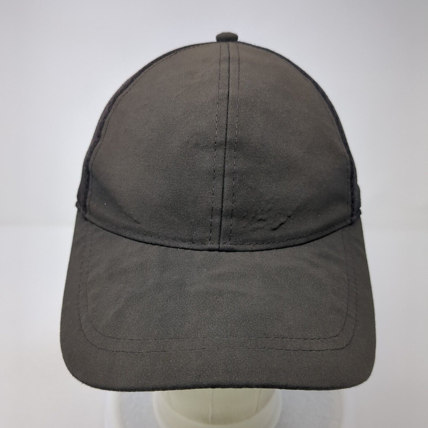 Unbranded Snapback Mesh Back Hat Black One Size Adjustable Solid Blank
