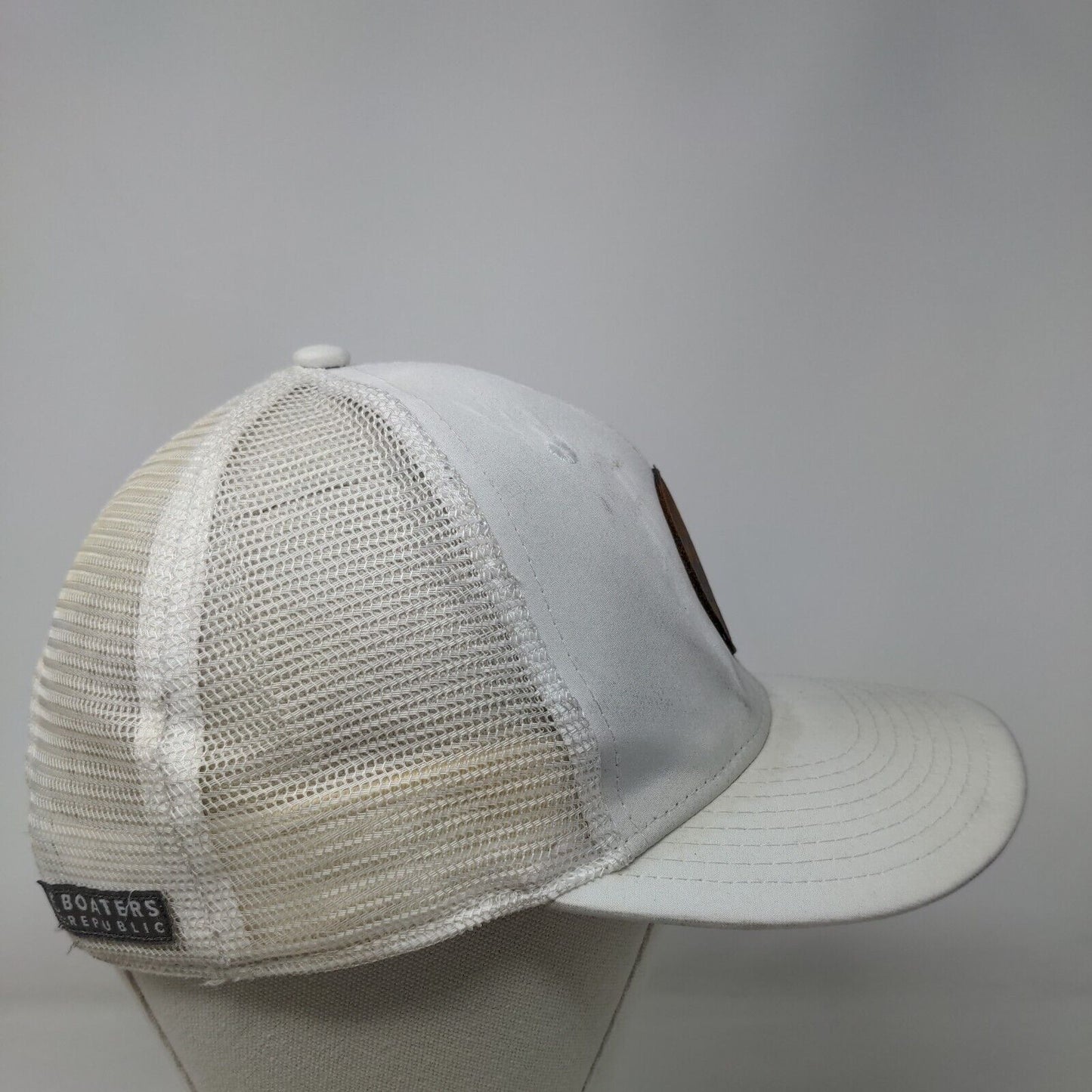 Boaters Republic Snapback Trucker Hat White OS Adjustable Mesh Back 6 Panel