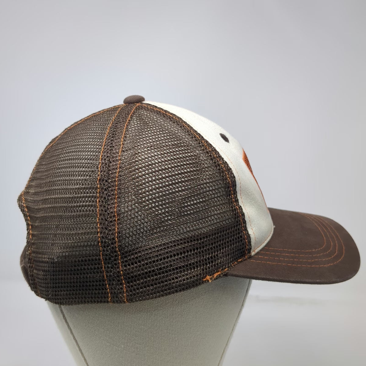 Costa Baseball Cap Brown One Size Fish Skeleton Patch Mesh Back Strapback Hat