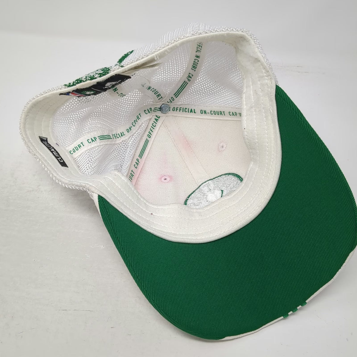 Adidas Boston Celtics NBA White Cap L Mesh Back 3 Stripes Climalite Hat Official