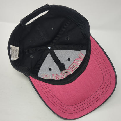 Vegas Rhinestone Strapback Hat Black One Size Adjustable Embroidered