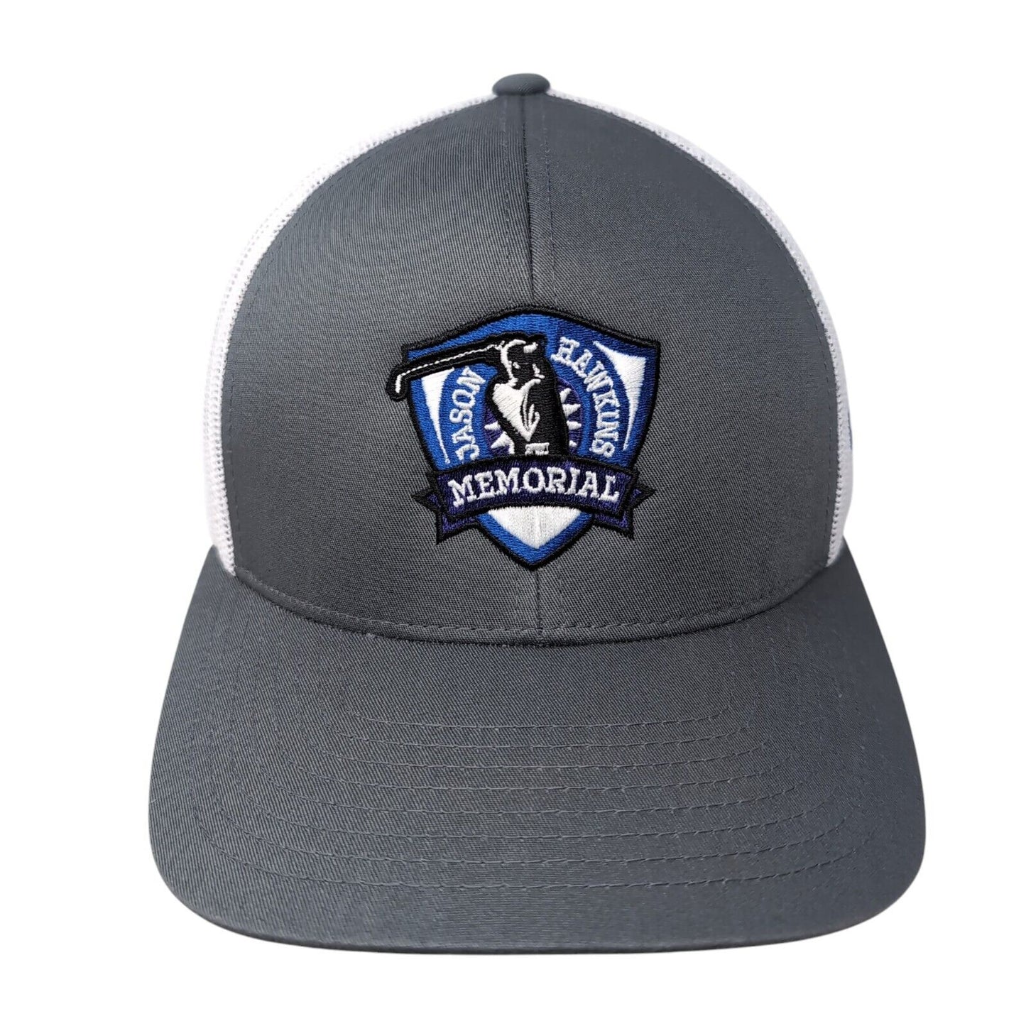 Jason Hawkins Memorial Snapback Trucker Hat Gray OS Mesh Back Bronco Motors