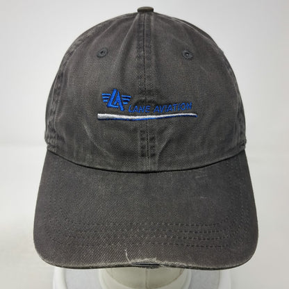 Ahead Baseball Cap Gray One Size Lane Aviation Logo Slideback Hat Industrial
