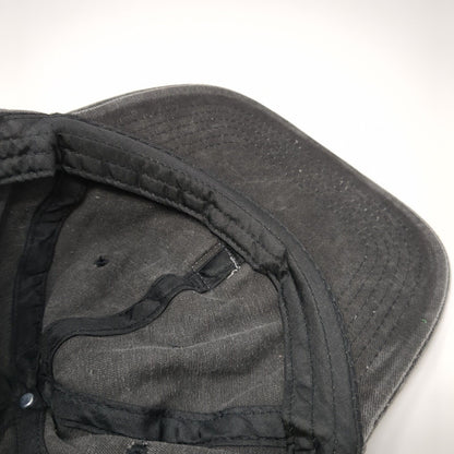 Smiley Face Slideback Hat Black One Size Adjustable Patch Vented Holes 6 Panel