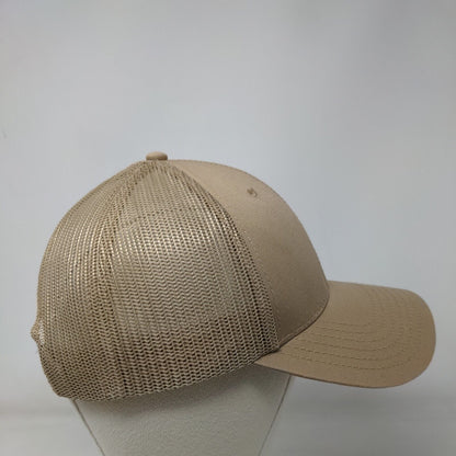 Africa Snapback Trucker Hat Tan OSFM Adjustable Embroidered Mesh Back Otto