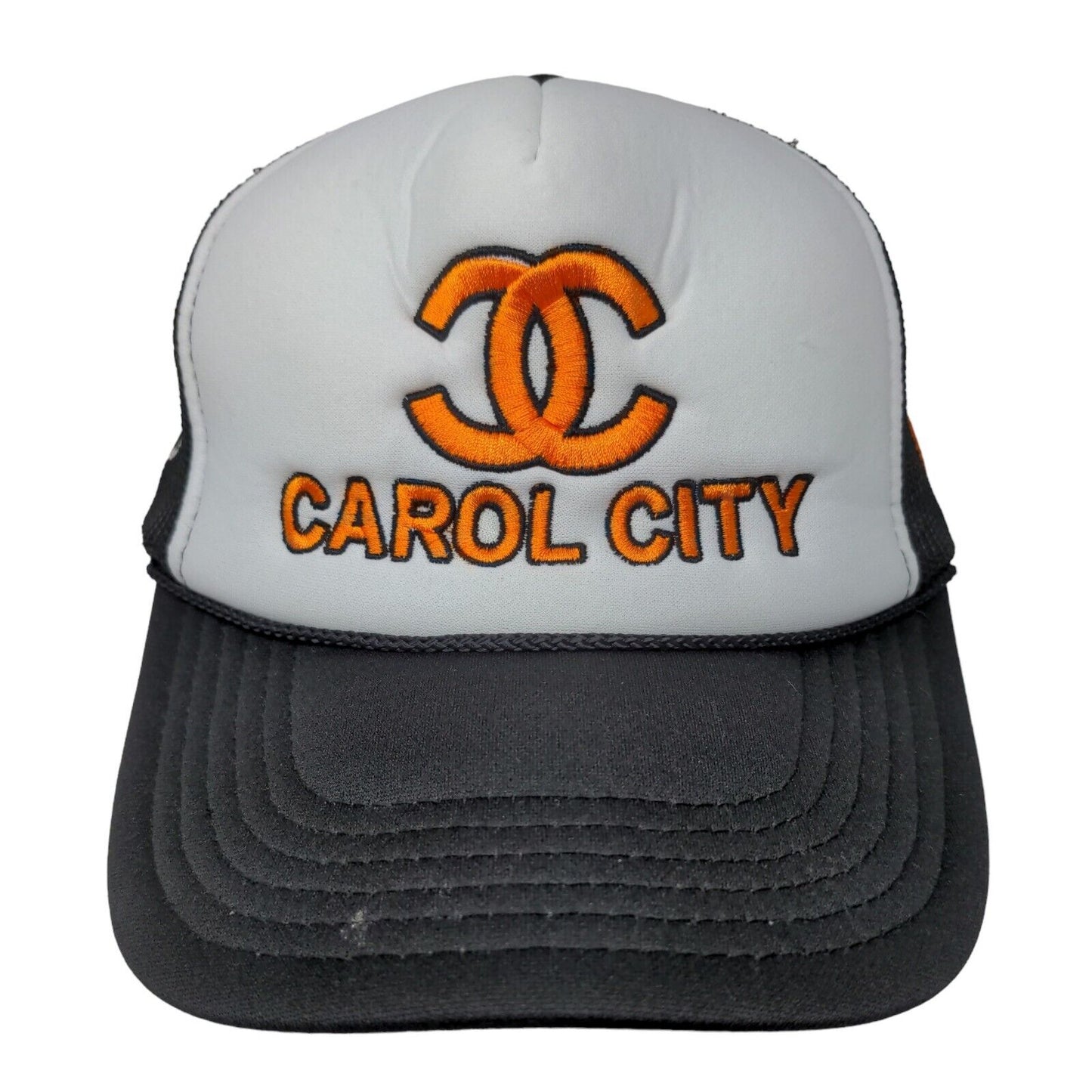 Otto Boy's Snapback Mesh Back Hat Black White Embroidered Carol City Drip