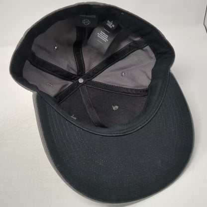 Harley-Davidson Baseball Cap Gray L Fitted Hat Embroidered Block Letter Cotton