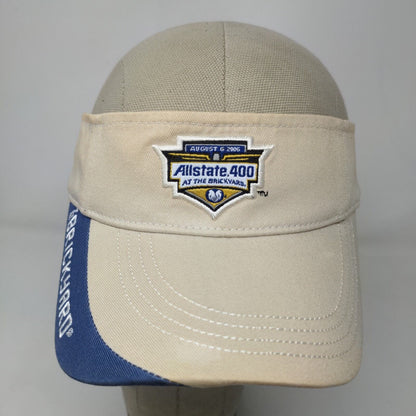 Main Gate Men's Slideback Sun Visor Cap Hat Tan Embroidered Brickyard 400 2006