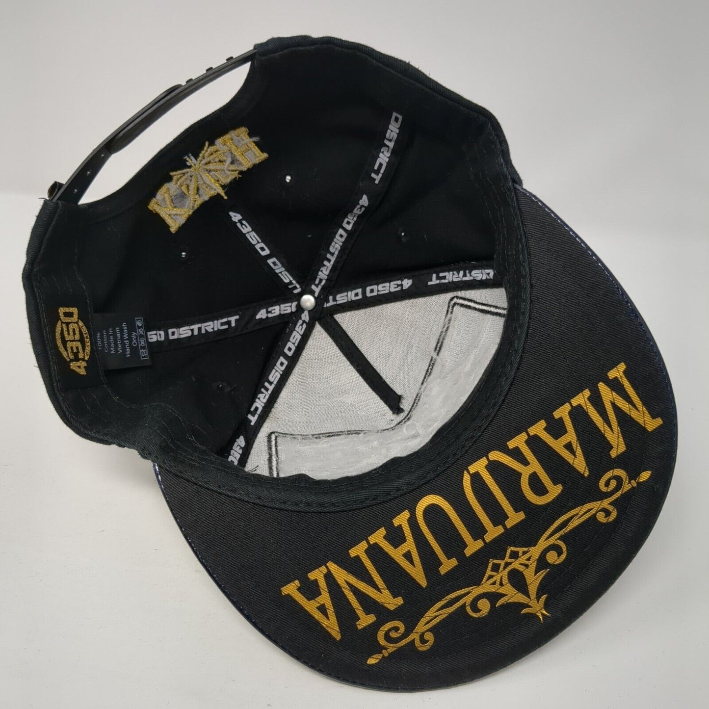Kush Marijuana Snapback Hat Black One Size Adjustable Embroidered 4350 District