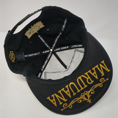 Kush Marijuana Snapback Hat Black One Size Adjustable Embroidered 4350 District